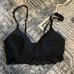Aerie Black Lace Detail Bra